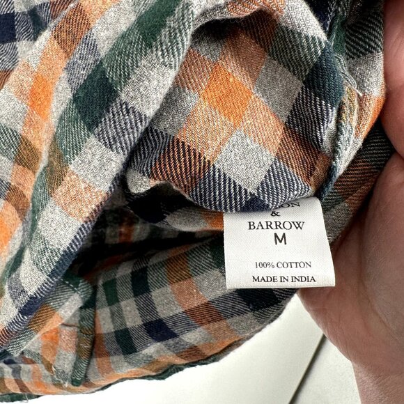 Hudson & Barrow Plaid Button Down Shirt Size Medium 100% Cotton - Picture 5 of 5